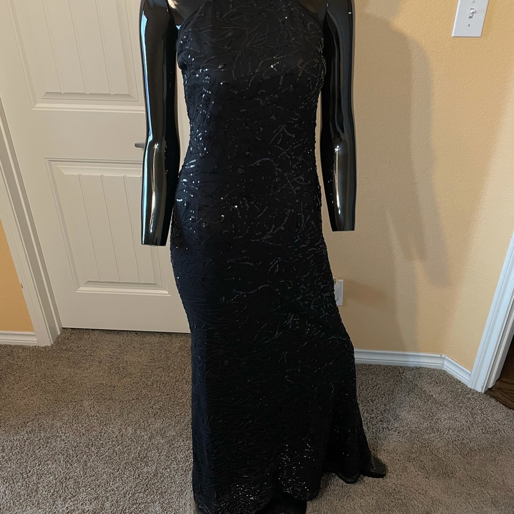 Black Sequin Sparkly BCBG Formal Prom Gown